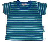 Bright Bots Short Sleeve Stripey Tshirt 3-6 months Blue/Green