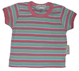 Bright Bots Short Sleeve Stripey Tshirt 3-6 months Pink/Turquoise