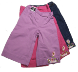 Bright Bots Girls Embroidered Canvas and Denim Trousers