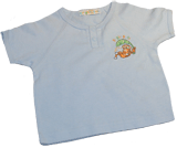 Bright Bots Short Sleeve Button Fronted TShirt 3-6 months Pale Blue