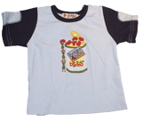 Bright Bots Short Sleeved Tshirt 3-6 months Beans print blue/navy