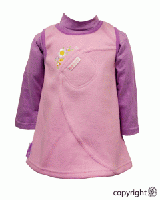Bright Bots Fleece 3-6 months Lilac Dress with Pale Pink Long Sleeved Top 