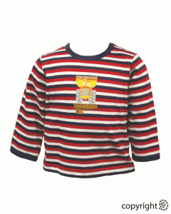 Bright Bots Stripey 'Moving Dirt' Stripey Long Sleeved Top 3-6 months