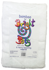 Bright Bots Bamboo 60cm terry squares - pack of 6