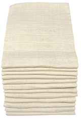 Muslinz - Pack of 12 organic cotton unbleached muslin squares, 70cm