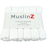 Muslinz - Pack of 6 soft muslin squares, 70cm