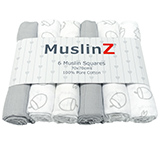 Muslinz Pack of 6 Woodland Combo assorted 70cm muslin squares